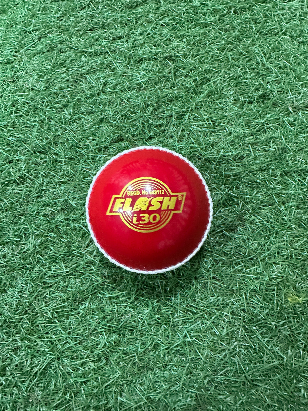 Flash i-30 Synthetic Machine Stitched Cricket Ball - Red & White