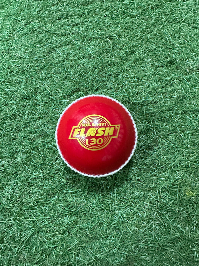 Flash i-30 Synthetic Machine Stitched Cricket Ball - Red & White