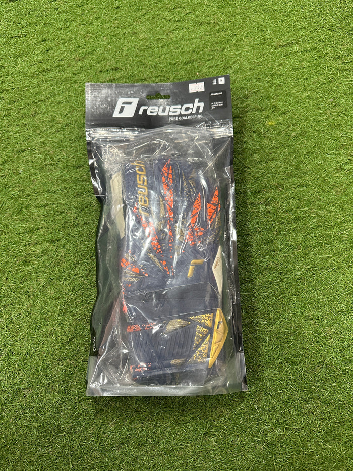 Reusch Attrakt Solid Ch99 Football Goalkeeper Gloves - Blue/Gold