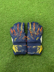 Reusch Attrakt Solid Ch99 Football Goalkeeper Gloves - Blue/Gold