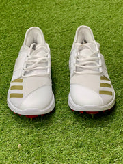 Adidas Howzat 20 Spike Cricket Shoes - White/Gold image 3