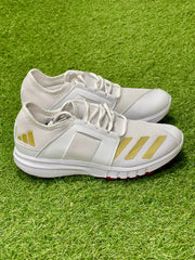 Adidas Howzat 20 Spike Cricket Shoes - White/Gold image 4