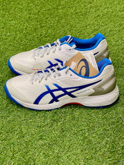 Asics 350 Not Out FF Spike Cricket Shoes - White/Tuna Blue image 2