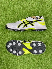 Asics Gel Gully 7 Spike Cricket Shoes - White/Safety Yellow image 1