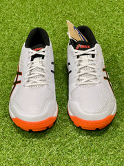 Asics Gel Peake 2 Rubber Cricket Shoes - White/Orange Black image 3