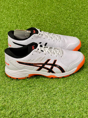 Asics Gel Peake 2 Rubber Cricket Shoes - White/Orange Black image 4