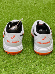 Asics Gel Peake 2 Rubber Cricket Shoes - White/Orange Black image 5