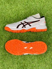 Asics Gel Peake 2 Rubber Cricket Shoes - White/Orange Black image 1