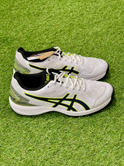 Asics Strike Rate FF Spike Cricket Shoes - White/Safety Yellow image 4