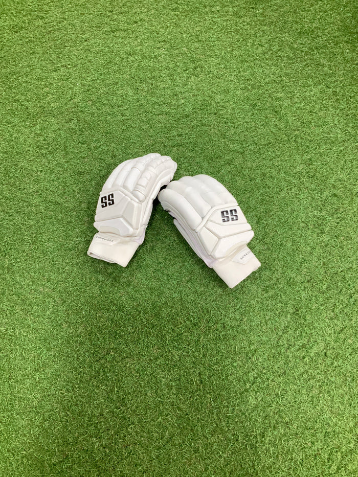 SS Super Test Pure White Cricket Batting Gloves