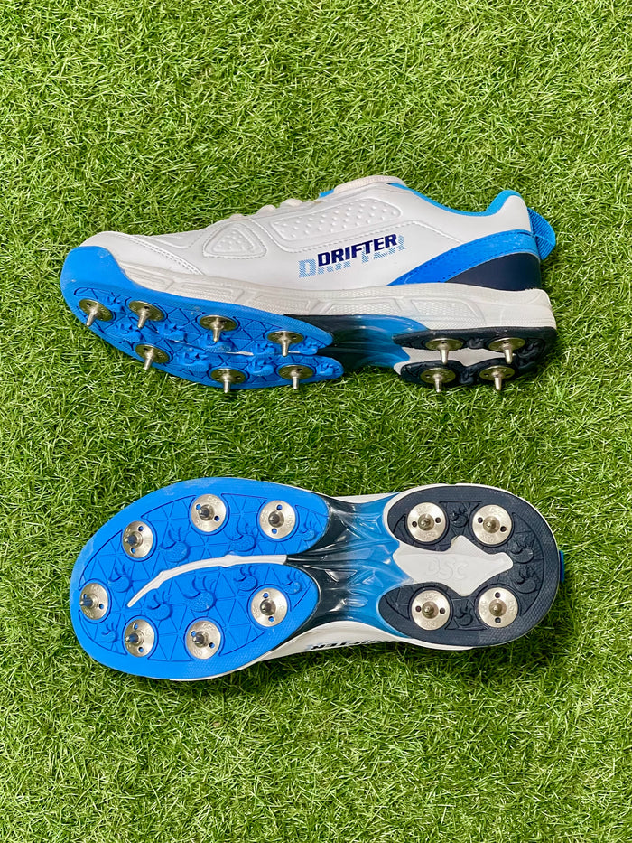 DSC Drifter Spike Cricket Shoes - White/Blue main image