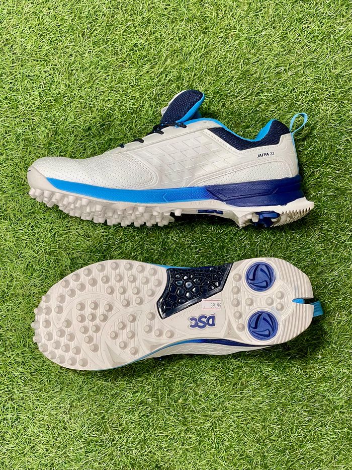 DSC Jaffa 22 Rubber Cricket Shoes - White/Navy Blue main image