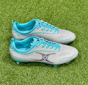 Gilbert Sidestep X15 LO 6 Stud Rugby Boots - Black/Aqua