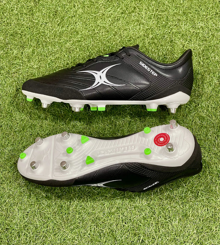 Gilbert Sidestep X15 LO 6 Stud Rugby Boots - Black/White