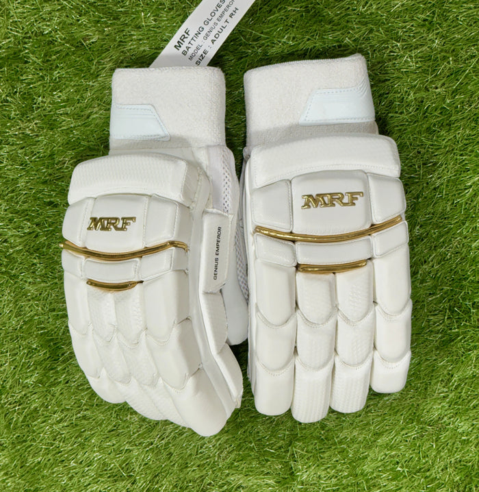 MRF Genius Emperor Gold/White Cricket Batting Gloves