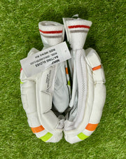 MRF Genius Master Class Orange/Green/White Cricket Batting Gloves
