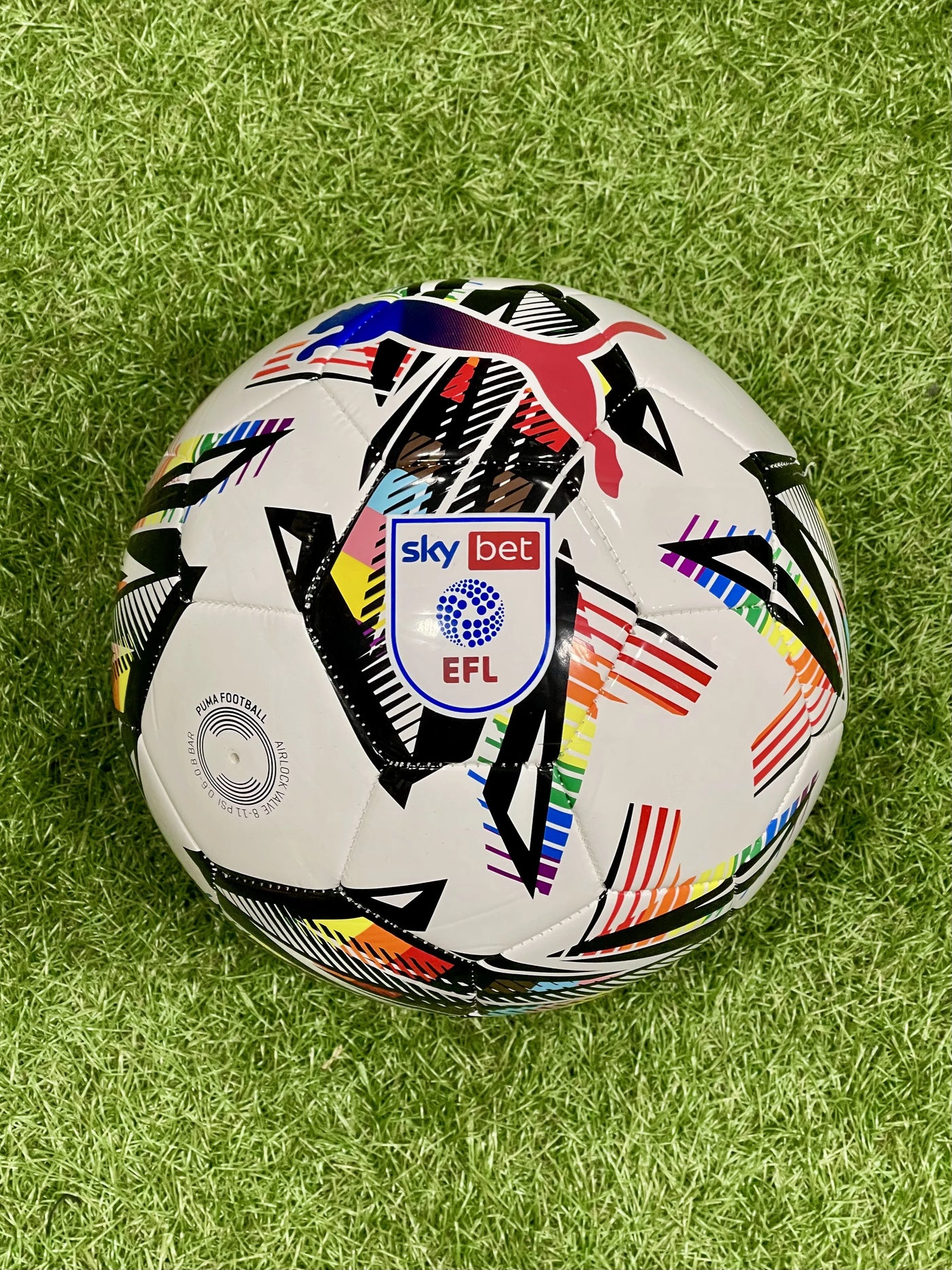 Puma Orbita 6 EFL SKY BET MS Football - White/Multicolour Rainbow